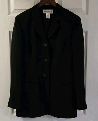 Jones Wear Black Lined Blazer Jacket Womens Size 10 Button Front Fitted Career - Image 1 of 4
