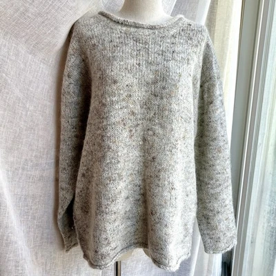 Vintage Corsage Wool Blend Sweater Roll Neck Oatmeal Beige Women’s XL Tunic - Image 1 of 4