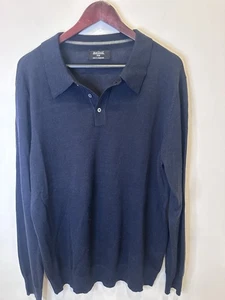 Method Men’s Long Sleeve Knit Polo Sweater Navy Blue Size Large - Picture 1 of 4