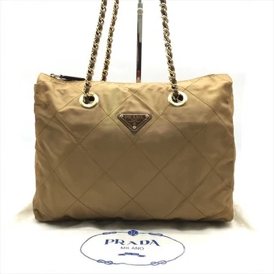 Borsa Prada Nylon Tessuto Catena Cammello Vintage Autentica - Immagine 1 di 4