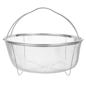 Colador de drenaje de cocina al vapor portátil con cesta de vapor de acero inoxidable de 3 piezas - Imagen 1 de 12