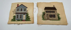 Vintage Embroidered House Farm House for Wall art , pillows - Picture 1 of 2