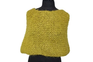 A3 New EILEEN FISHER Mohair Blend Over Shoulders Shawl Poncho Loose Knit O/S - Picture 1 of 5