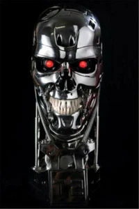 T2 T800 Endoskelett Schädel Harz Statue Lebensgröße Büste LED Augen Modellstatue - Bild 1 von 6
