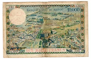 Marokko MAROKKO Banknote 10000 Francs 28.04.1955 P50 C.1055 780 guter Zustand - Bild 1 von 2