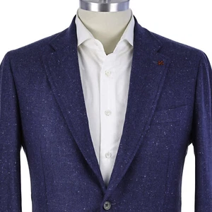 NEW $4,790 Isaia 'Gregory Top China Donegal' Fleck Aegean Blue Men's Jacket 44R - Picture 1 of 18