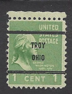 Scott# 804 1c Washington Precancel - Troy Ohio ~ (B-20) - Picture 1 of 2