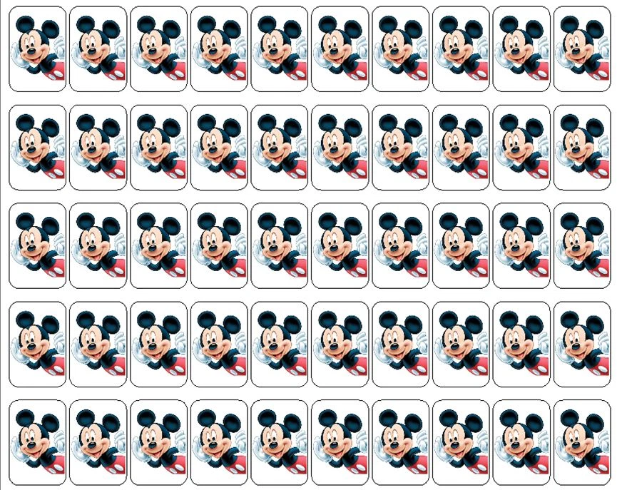 50 sellos/etiquetas/pegatinas de sobre de Mickey Mouse, 1" por 1,5" Foto 1 de 1
