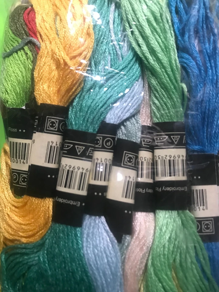 24 Coloured Embroidery Threads.  Cotton Cross Stitch Craft Sewing threads. - Image 1 of 1