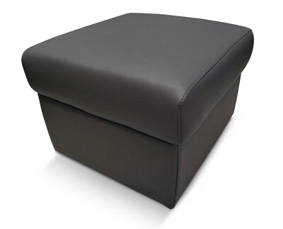 Dunkelbraun Echt Leder Hocker 50x50 mit Stauraum Sitzhocker Fußhocker Leder Puff - Bild 1 von 4