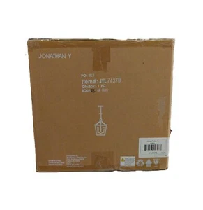 JONATHAN Y Pagoda 16 in. 4-Bulb Antique Gold Lantern Metal LED Pendant - Picture 1 of 2