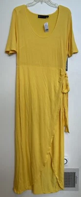 New York & Company Women's Slouchy Tee Dress Cheerful Yellow L large NWT - Image 1 of 3