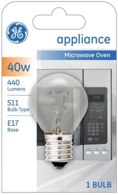 40w GE S11 HIGH INTENSITY BULB 90401 intermediate E17 base microwave oven 40S11N - Image 1 of 4