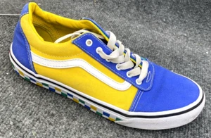 Vans Shoes Kids Size 5 Ward Lace Up Sneaker Colorblocking Blue White Skate - Picture 1 of 12