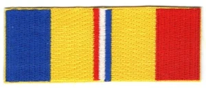 COMBAT VETERAN SERVICE RIBBON MILITARY PATRIOTIC BIKER IRON ON PATCH - Picture 1 of 1