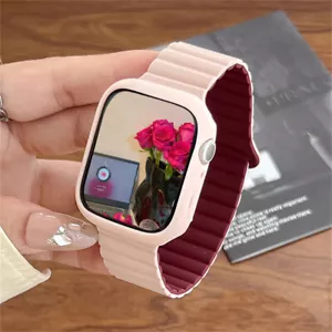 Silikon Magnetarmband + Hülle für Apple Watch Band Ultra49mm 987 38 40 45 41 MM - Bild 1 von 19