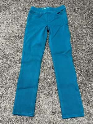 Pantalones de mezclilla ajustados New Lands End para niña lápiz azul turquesa verde azulado talla 6 Foto 1 de 4