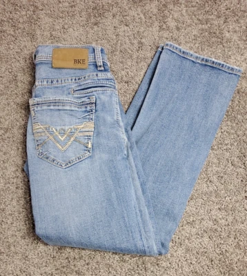 BKE Jeans Aiden Mens 27x30 Boot Cut Denim Embroidered Pocket Grunge Rock - Image 1 of 4