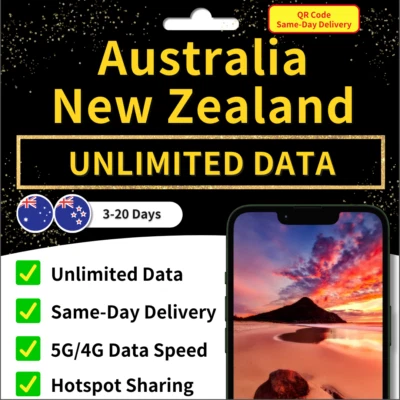 [ eSIM ] Australia New Zealand eSIM Unlimited / 3-20 Days 5G ✨Same-Day Delivery - Image 1 of 4