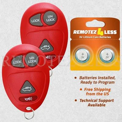 2 for 2001 2002 2003 2004 2005 Buick Century Keyless Entry Remote Car Key Red Foto 1 de 4