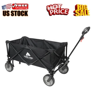 Multi-Purpose Big Bucket Cart Black Wagon Beach Camping Collapsible Utility Cart - Picture 1 of 14