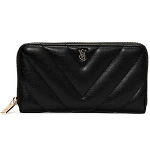 Cartera VICTORIA'S SECRET Negra Grande Firma Longitud Completa Cremallera Alrededor**¡NUEVA! - Imagen 1 de 3