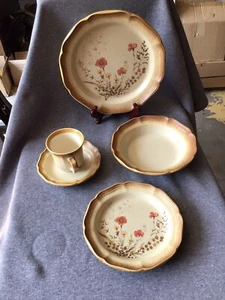 Vintage Mikasa Whole Wheat Stoneware E8000 Cream Brown (5 PCs) - Picture 1 of 3