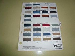 1984 AMC Chrysler Ford Interior R-M Color Chip Paint Sample  - Picture 1 of 1