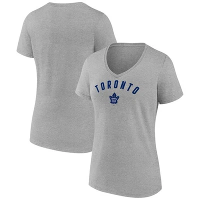 Women's Fanatics Gray Toronto Maple Leafs V-Neck T-Shirt - Image 1 of 3