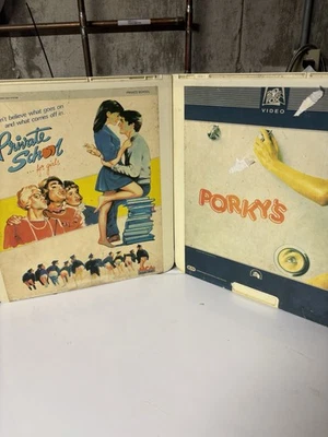 Vintage Video Disc Porky's Private School CED Lot 1980s Raunchy Comedy Movie Lot Foto 1 de 4