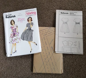 Butterick B6318 Dress Sewing Pattern Retro 60s Misses Size 6-22 A5/E5 Uncut - Picture 1 of 4