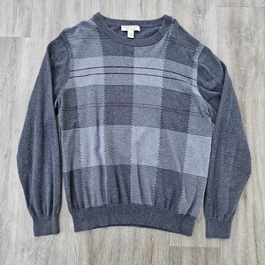 Vintage Pronto Uomo Mens Sz Large Sweater Cashmere Check - Picture 1 of 7