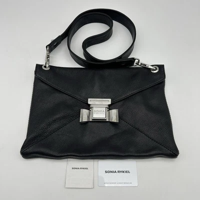 Bolsa tiracolo envelope preta Sonia Rykiel  - Imagem 1 de 4