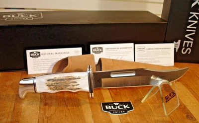 CUCHILLO BUCK 119 CKS ESPECIAL BOS MAGNACUT HOJA MANGO ASTA DE ALCE FUNDA MARRÓN NUEVO EN CAJA Foto 1 de 4