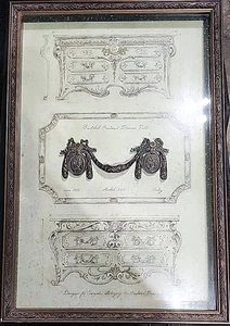 Einzigartiger Schattenkasten gerahmt Louis Xvll Cirea 1815 Kommode Architektur Bleistift... - Bild 1 von 11