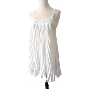 Victoria’s Secret Y2K Satin Bridal Babydoll White Pleated Nightgown Dress Small - Picture 1 of 11