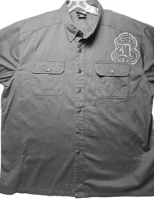 Harley Davidson Button Down Short Sleeve Spell Out Shirt Black Mens Size XXL - Picture 1 of 11