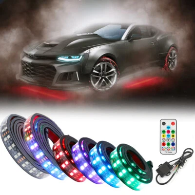 6* Colorful RGB Underglow LED Strip Lights APP Control For Chevrolet Camaro - Image 1 of 4