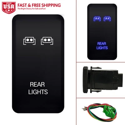 Interruptor pulsador 12V azul LED botón de encendido y apagado de luz trasera para Toyota FJ Cruiser Tacoma Foto 1 de 4