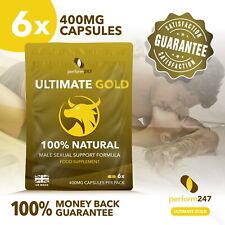 ULTIMATE GOLD - Male Food Supplement. Ultra Natural Support for Men. 6 Capsules.
