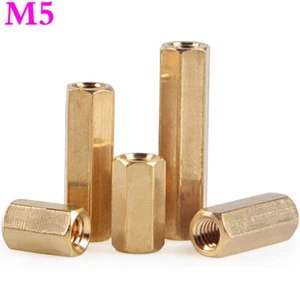 M5 Solid Brass Female Hex Column Standoff Support Spacer Pillar for PCB Board - Picture 1 of 14