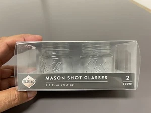 Mini Einmachglas Schnapsgläser 2,5 flüssige Unzen 2er Set von Dashing Fine Geschenke Neu - Bild 1 von 5