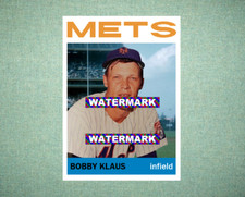 Bobby Klaus New York Mets 1964 Style Custom Baseball Art Card
