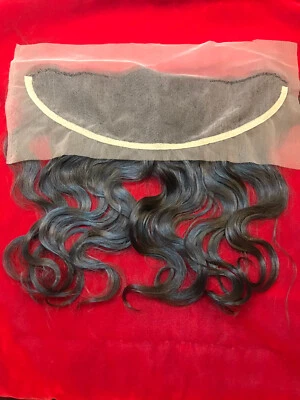 Indian Human Virgin Hair 13x4 Frontal Body Wave Black - Image 1 of 3