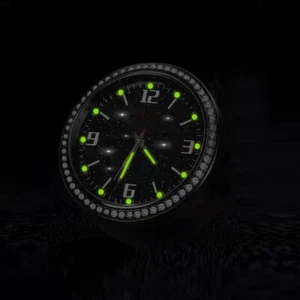 Reloj digital adhesivo luminoso para automóvil accesorios de reloj de cuarzo diamante - Imagen 1 de 6