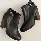 Coach Hewes Leather Ankle Boots Booties Black Women's Size 9b