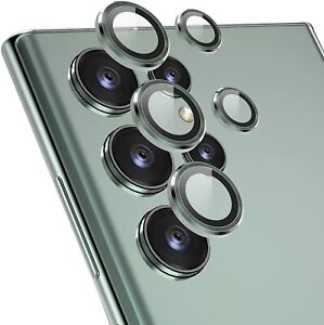 For Samsung Galaxy S22 Ultra 9H Tempered Glass Metal Camera Lens Protector Cover