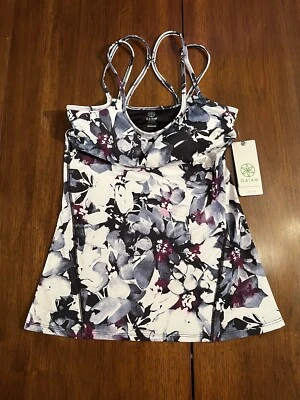Gaiam Shine Bra Tank Yoga Top Womens Sz XS Delilah Black Tap Shoe Print NWT - Image 1 of 4