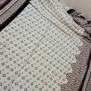 Elfenbein Panel Krepp Material Blumen Bordüre Kleid Drapierung Handarbeit Stoff Meterware 58" - Bild 1 von 3