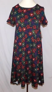 Vestido LULAROE Carly Patrón Floral Dobladillo Asimétrico Negro Verde Talla XS NUEVO CON ETIQUETAS - Imagen 1 de 8
